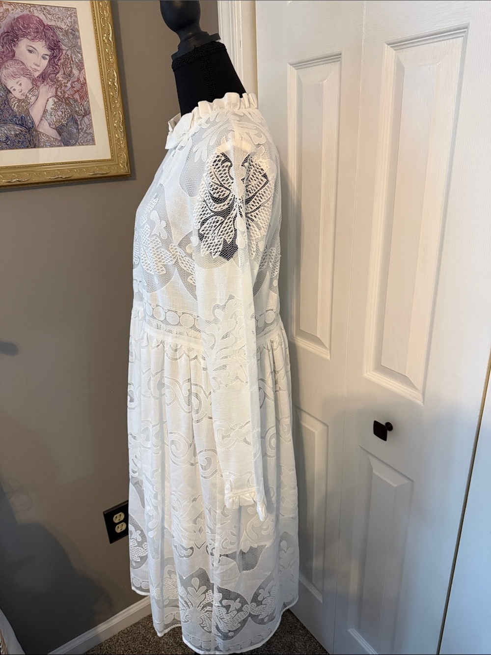 Lace Tea-Length Dress - Picture 2 of 3
